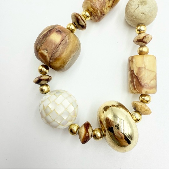 Himalayan Nepalese Indo Tibetan Chunky Beads MOP Agate Necklace - Picture 8 of 10